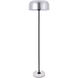 Exemplar 63 inch 40 watt Brushed Nickel and Black with White Marble Floor lamp Portable Light in Burnished Nickel