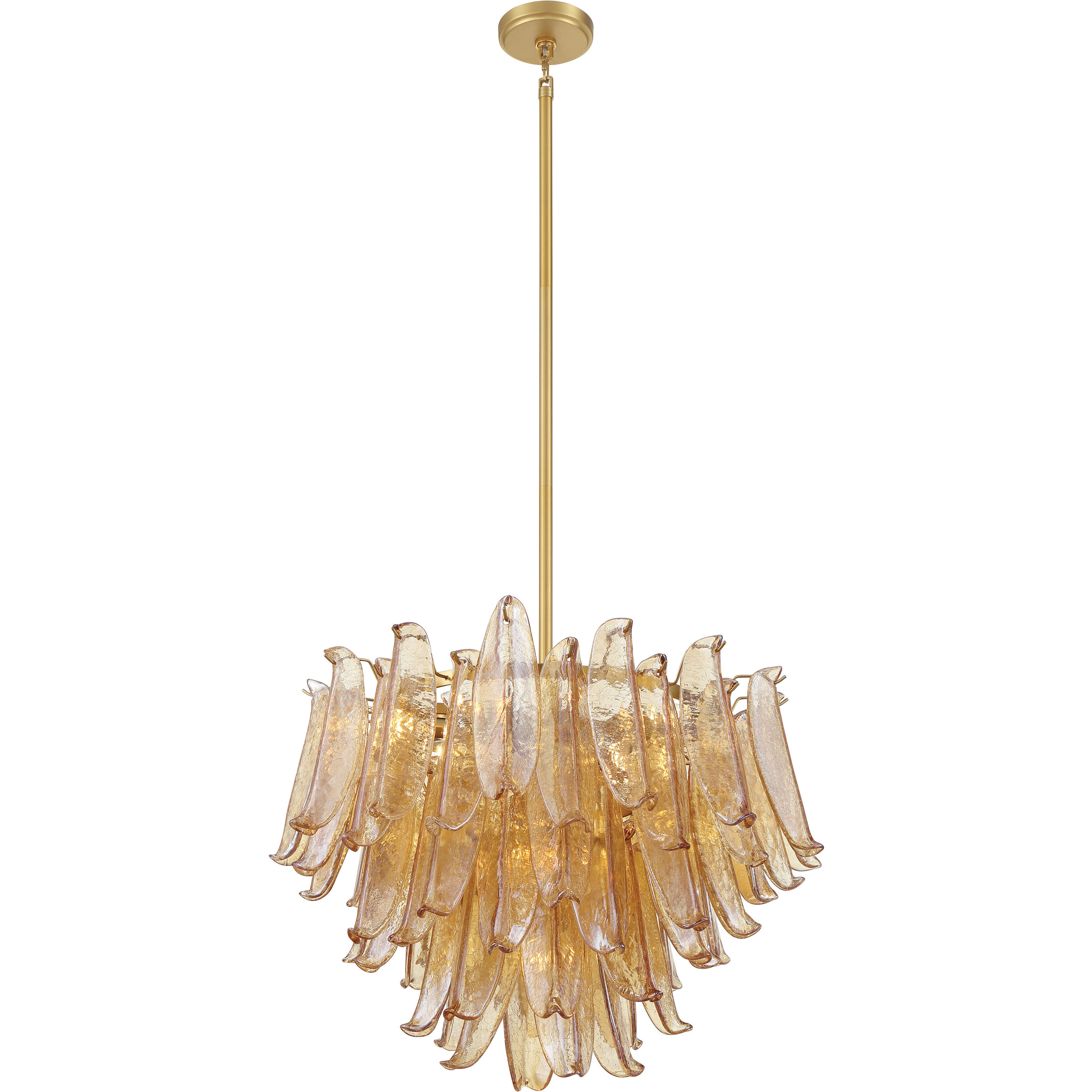 Regent 13 Light 28.25 inch Legacy Brass Chandelier Ceiling Light in Amber Crackled Glass