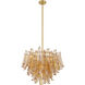 Regent 13 Light 28.25 inch Legacy Brass Chandelier Ceiling Light in Amber Crackled Glass