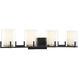 Eaton 4 Light 33 inch Black with Warm Brass Accents Bathroom Vanity Light Wall Light