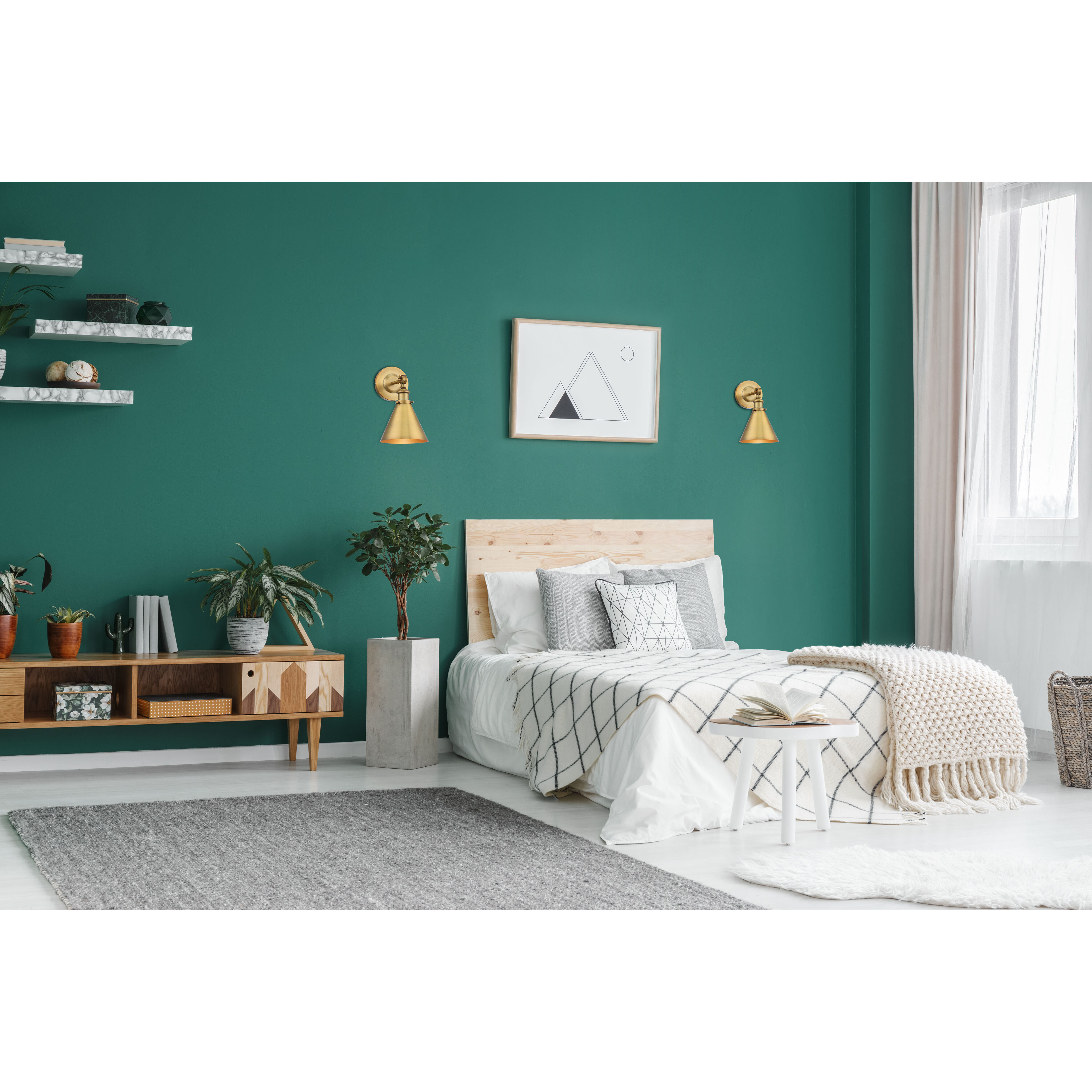 Glenn 9 inch 60.00 watt Warm Brass Adjustable Wall Sconce Wall Light, Essentials