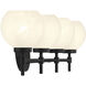 Hannah 4 Light 32 inch Matte Black Bathroom Vanity Light Wall Light, Lighting One