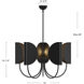 Alora Mood Seno 5 Light 32 inch Matte Black/White Cotton Fabric Chandelier Ceiling Light