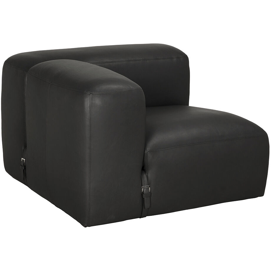 Augustus Santosa Matte Black Modular Sofa, Left Corner