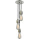 Chelsea Bare Bulb 3 Light 6 inch Brushed Satin Nickel Multi-Pendant Ceiling Light, Chelsea