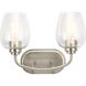 Valserrano 2 Light 15 inch Brushed Nickel Wall Mt Bath 2 Arm Wall Light