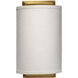 Riley LED 8 inch Antique Brass Wall Sconce Wall Light in White Linen, Inline