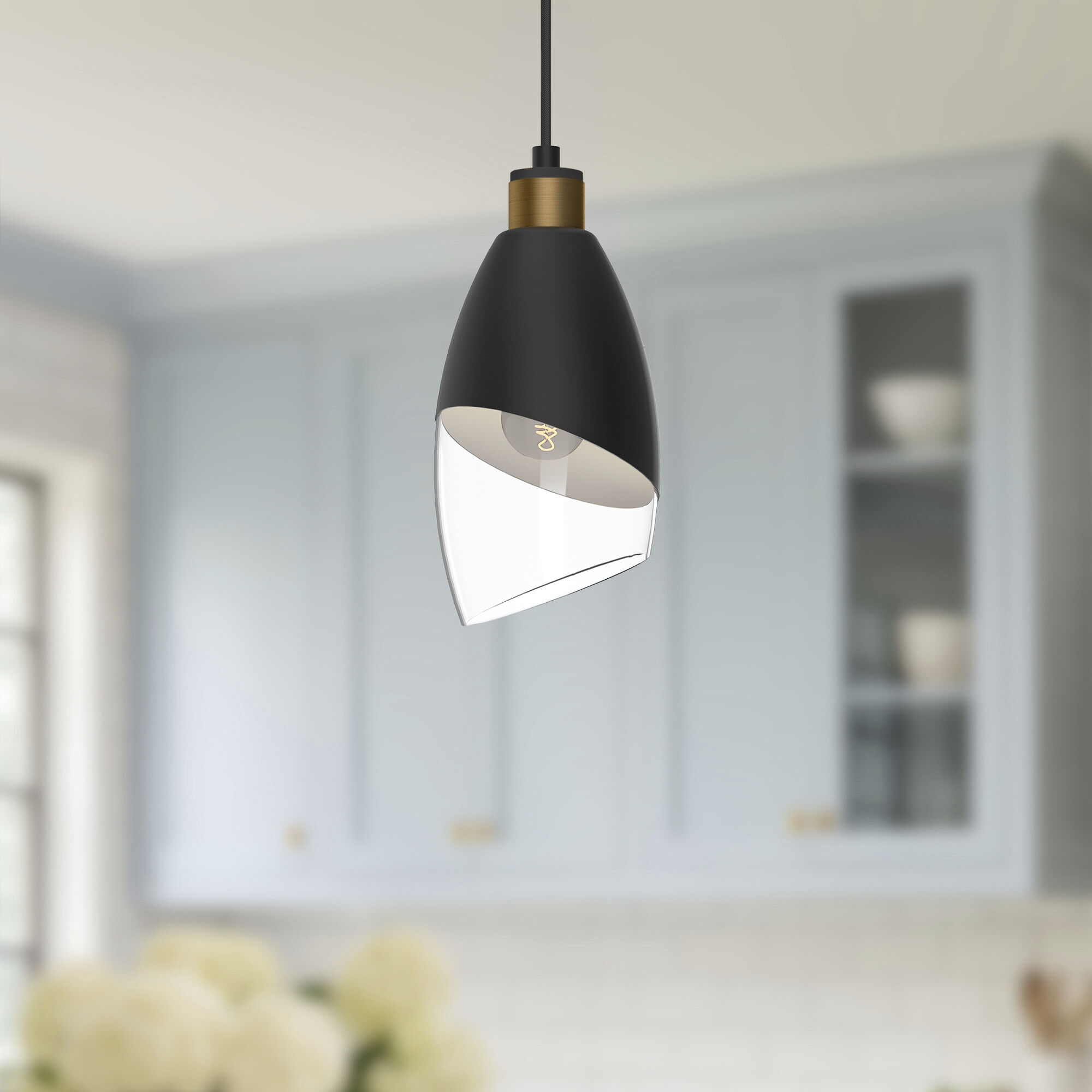 Alora Mood Capri Pendant Ceiling Light in Matte Black