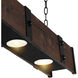 Pago LED 59 inch Black and Wood Drum Shade Island Light Ceiling Light