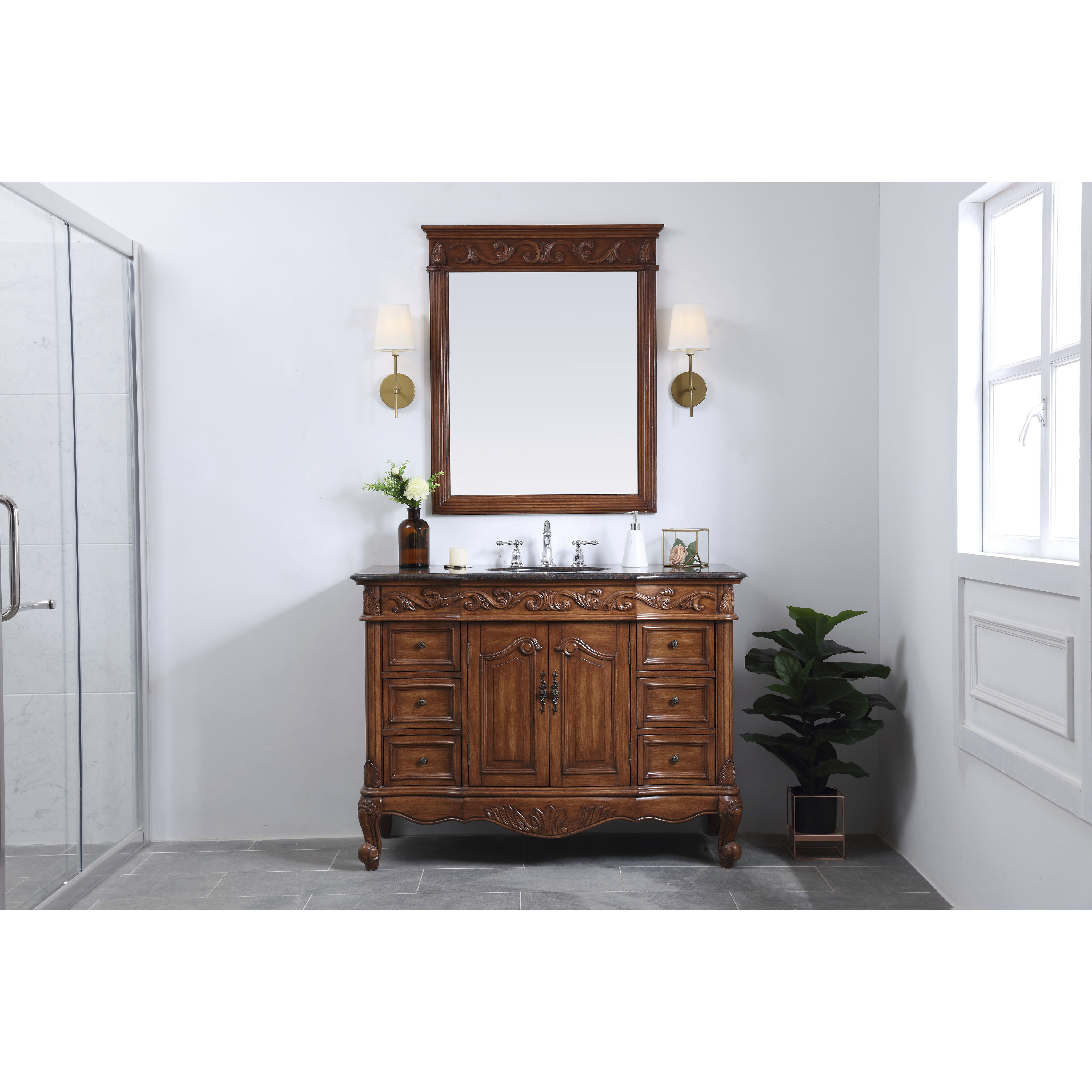 Oakland 48 X 22 X 36 inch Teak Vanity Sink Set