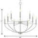 Leyden 9 Light 28 inch Brushed Nickel Chandelier Ceiling Light