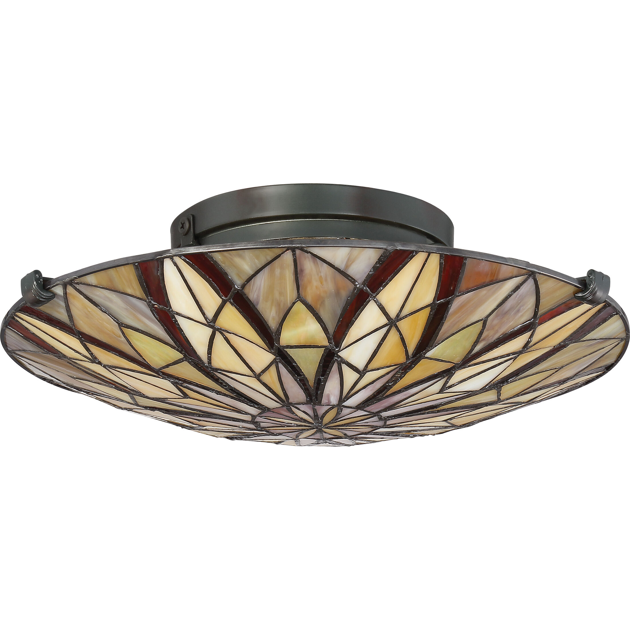 Victory 2 Light 16 inch Valiant Bronze Flush Mount Ceiling Light, Naturals