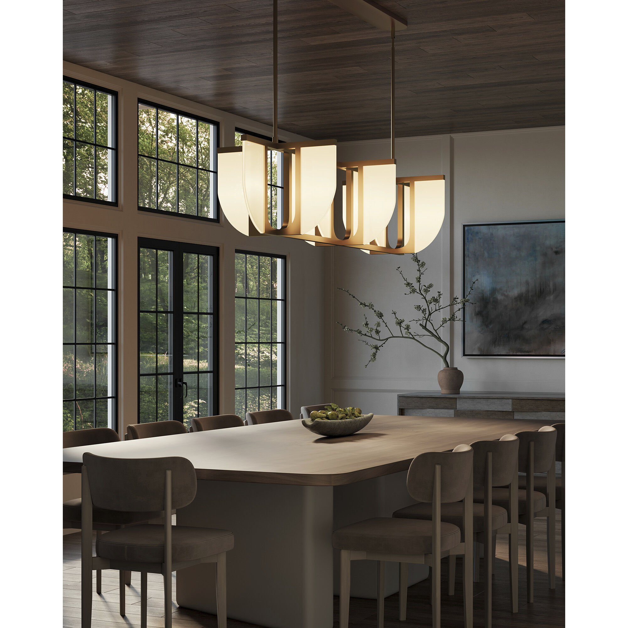 Anders 58.75 inch Vintage Brass Linear Pendant Ceiling Light