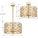 Meridian 6 Light 20 inch Antique Gold Semi Flush Ceiling Light