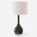 Essex 27.25 inch 150.00 watt Hunter Green Crackled Glaze with Brushed Nickel and Crystal Table Lamp Portable Light