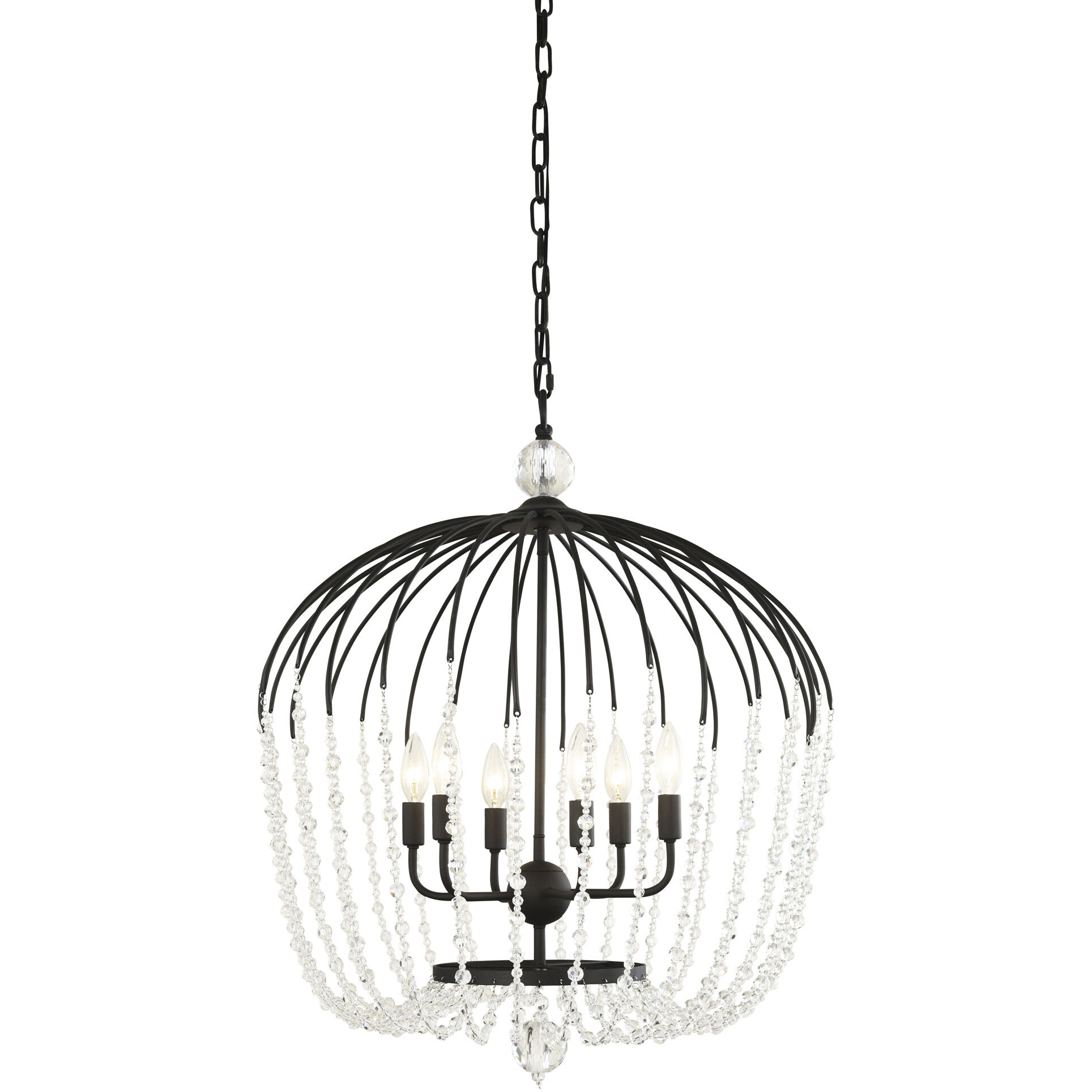 Voliere 6 Light 24.5 inch Matte Black Pendant Ceiling Light