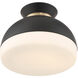Gidget 2 Light 15 inch Matte Black and Vibrant Gold Flush Ceiling Light