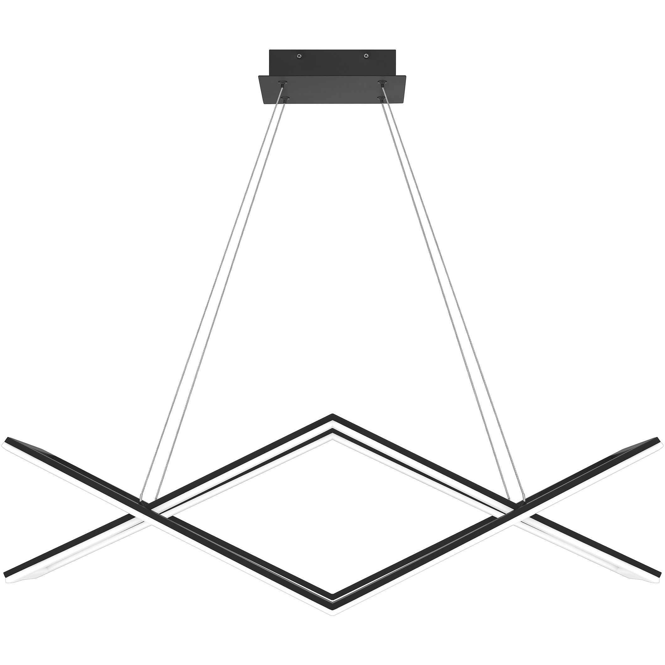 Newman LED 36 inch Matte Black Linear Chandelier Ceiling Light