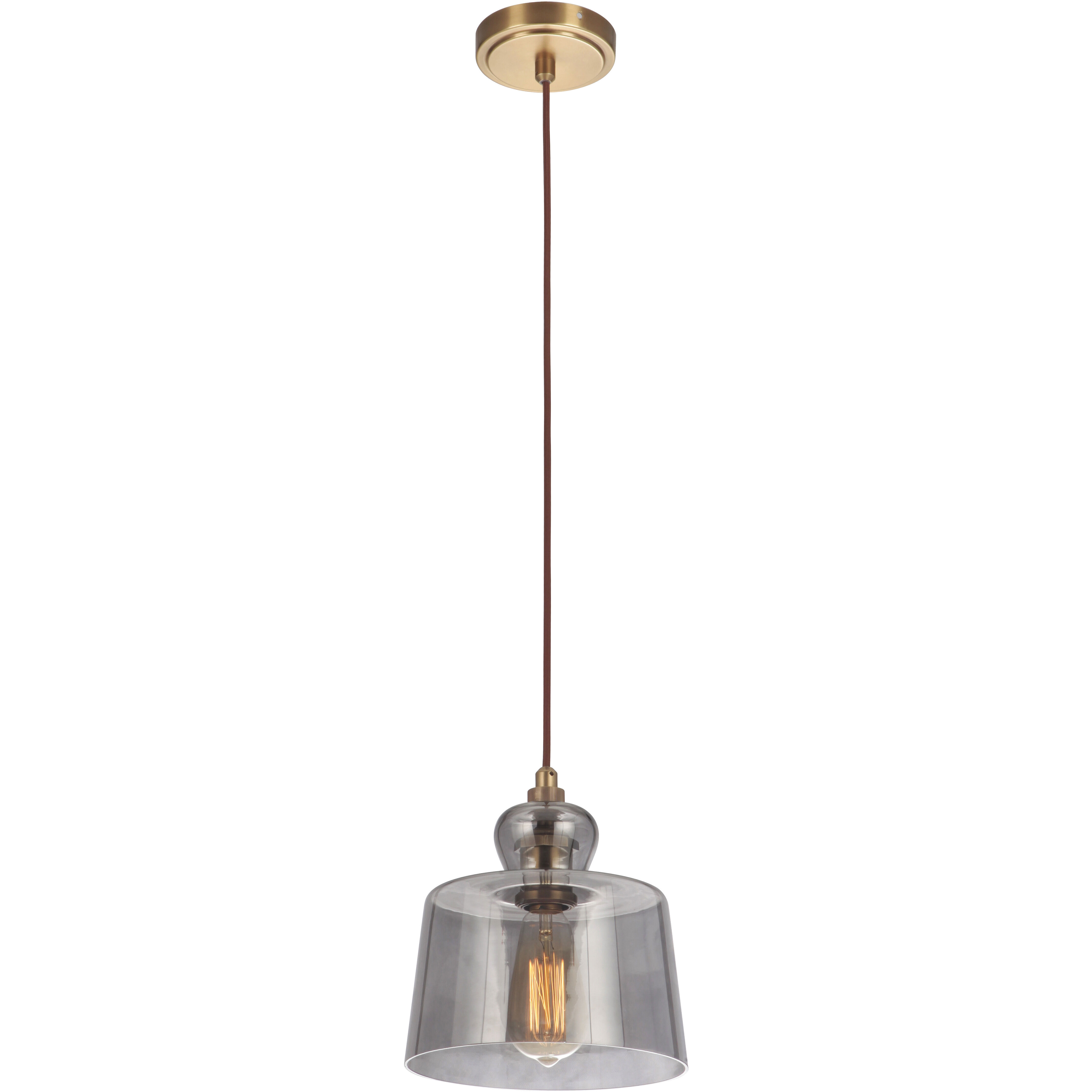 Gallery State House 1 Light 8.63 inch Vintage Brass Mini Pendant Ceiling Light