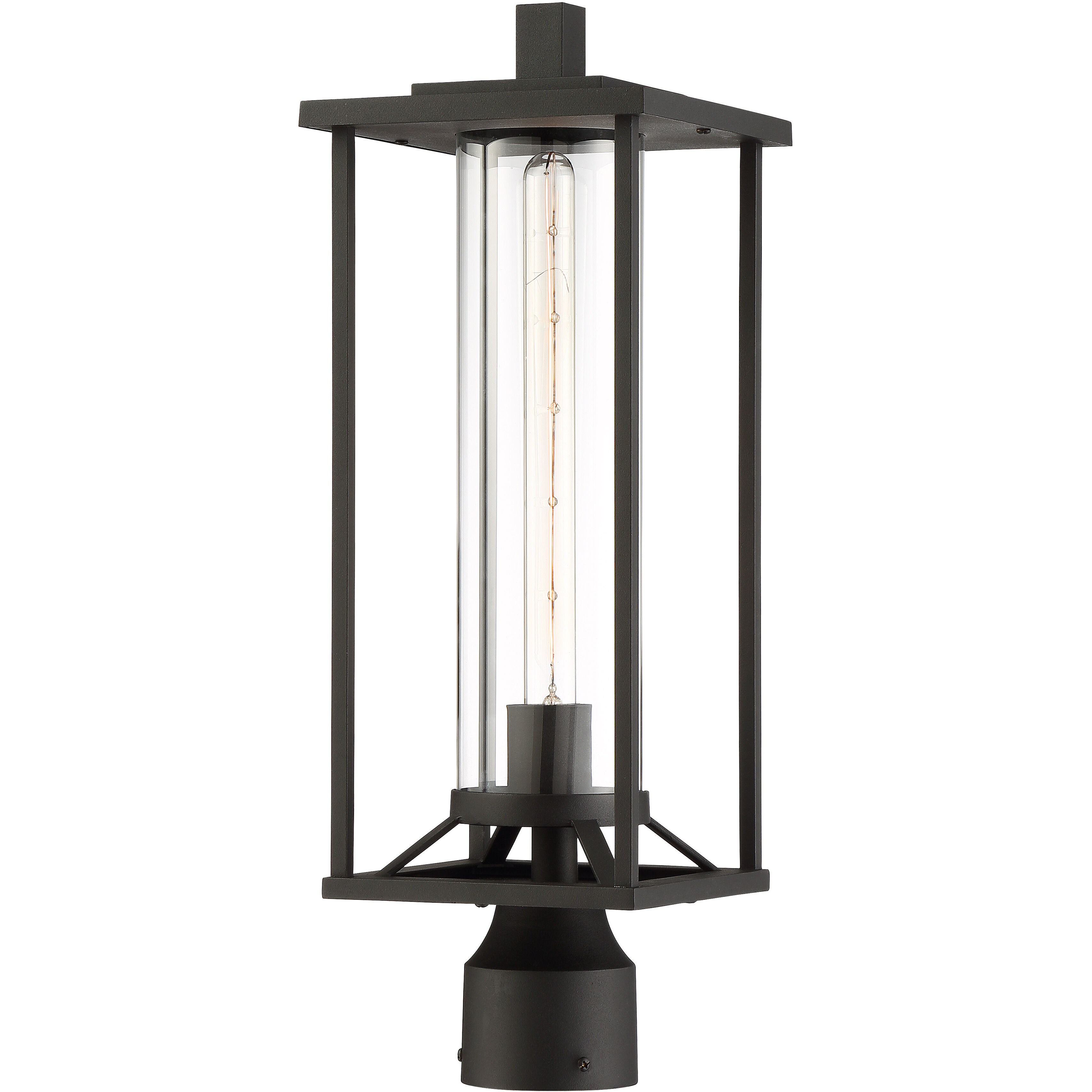 Trescott 1 Light 20 inch Coal Outdoor Post Mount Lantern, Great Outdoors