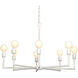 Park 8 Light 32 inch White Gesso Chandelier Ceiling Light