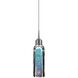 Capella 1 Light 2 inch Matte Chrome Small Pendant Ceiling Light in Blue Glass