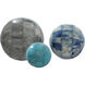 Sapphire Aqua and Royal Blue with Grey Mosaic Balls, Set of 3