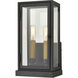 Foundation 2 Light 13 inch Matte Black with Aged Brass Outdoor Wall Sconce