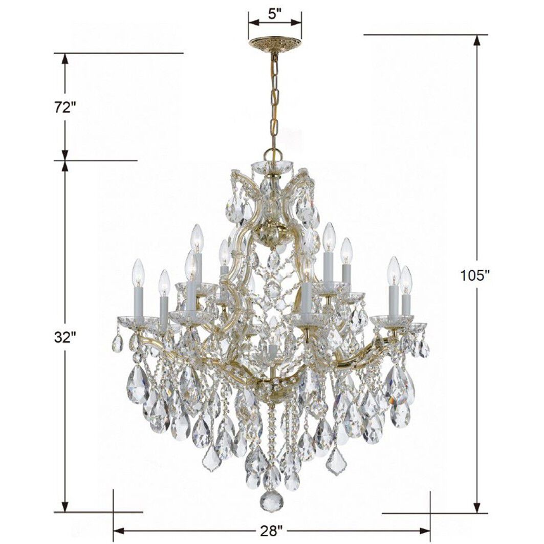 Maria Theresa 13 Light 28 inch Gold Chandelier Ceiling Light in Clear Hand Cut