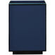 Navy Lacquer 22.25 X 16 inch Navy and Black and Clear Side Table