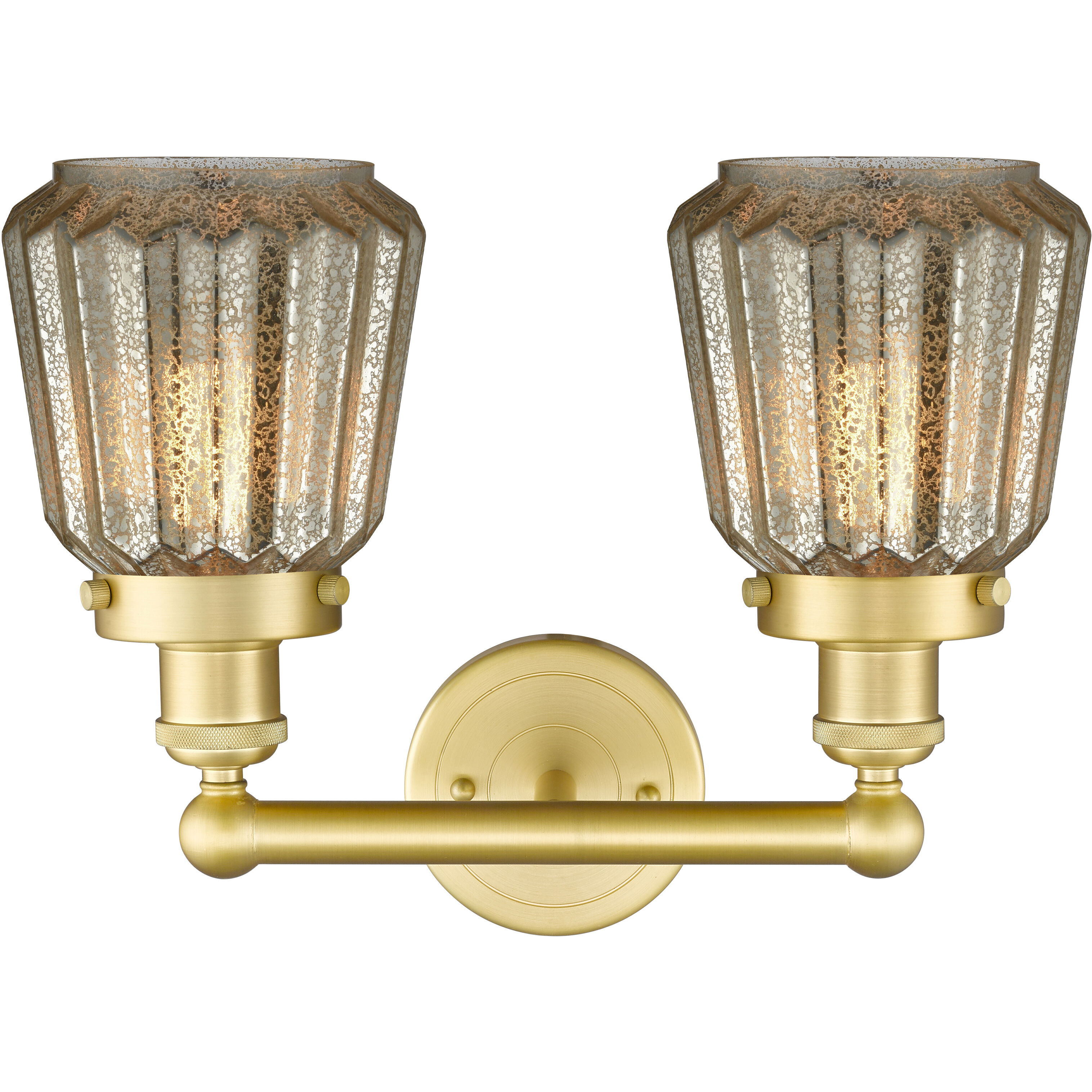 Chatham 2 Light 15.5 inch Satin Gold Bath Vanity Light Wall Light in Mercury