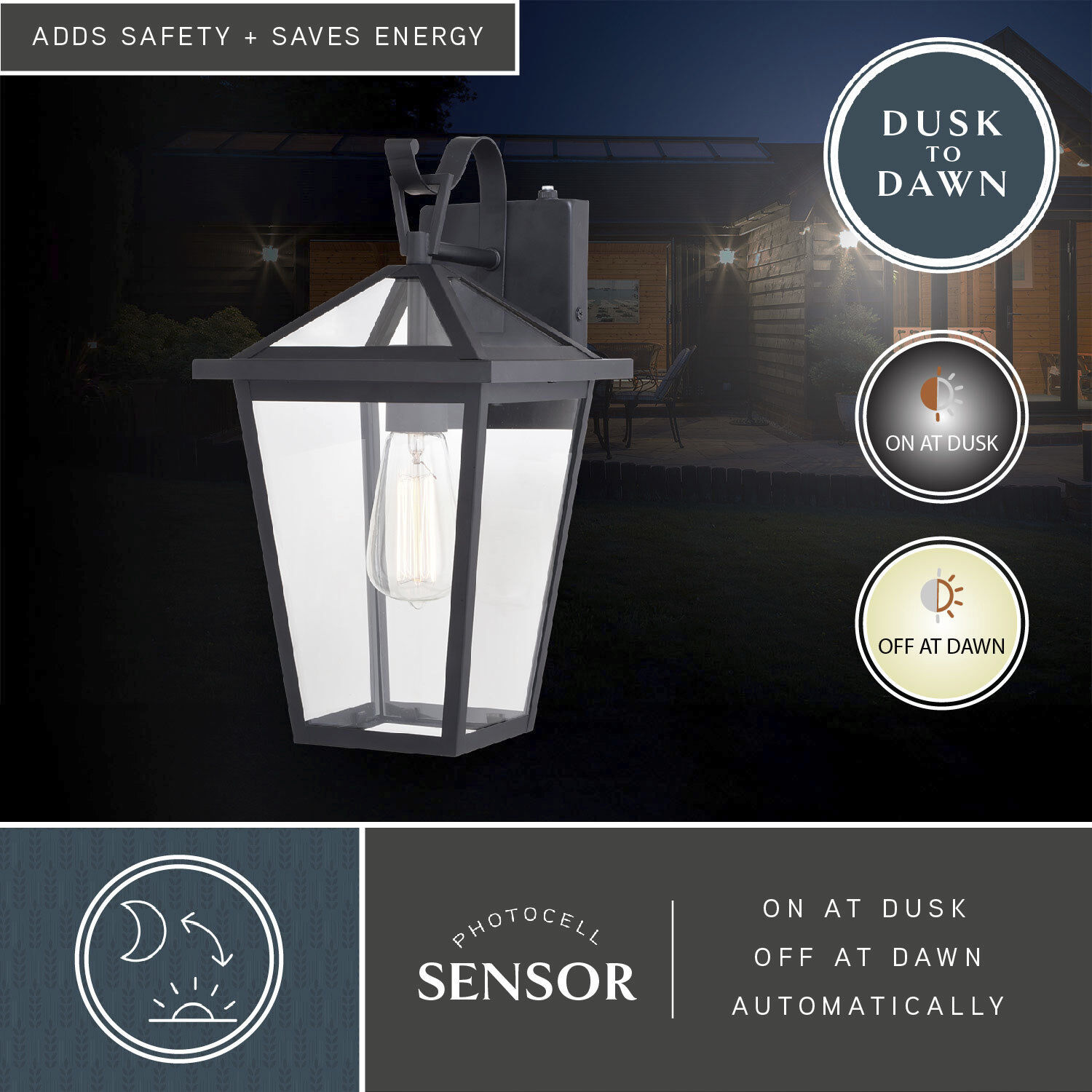 Derby LED 15 inch Matte Black Outdoor Wall