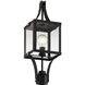 Raeburn 1 Light 23.5 inch Matte Black with Burnished Brass Accents Outdoor Post Lantern