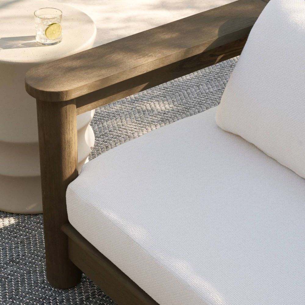 Caldwell Shale and Weathered Teak Outdoor Sofa