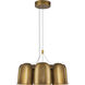 Bell LED 19.38 inch Vintage Brass Chandelier Ceiling Light