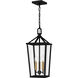 Hull 3 Light 9.5 inch Matte Black Outdoor Lantern, Large