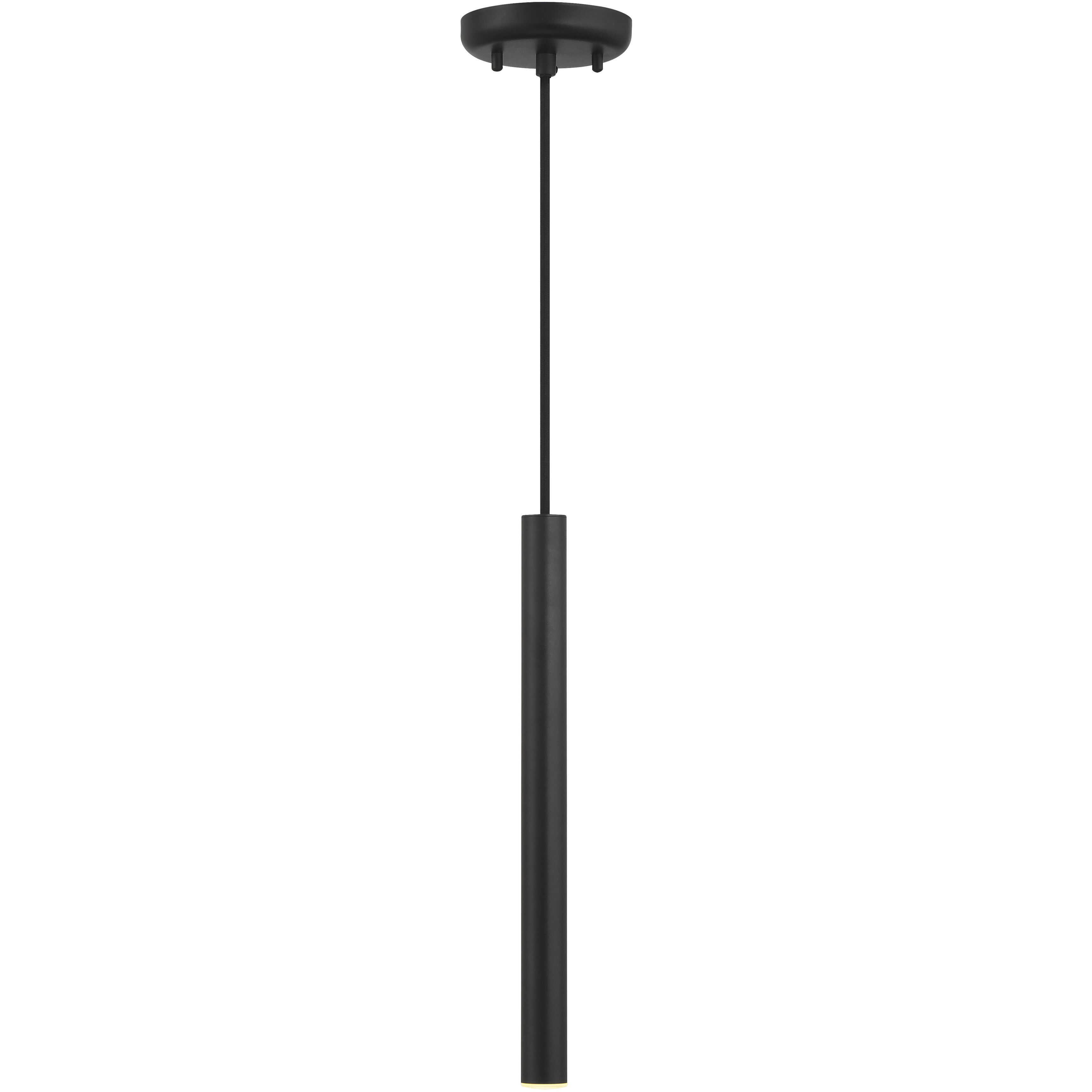 Pipeline 1 Light 1.25 inch Matte Black Pendant Ceiling Light