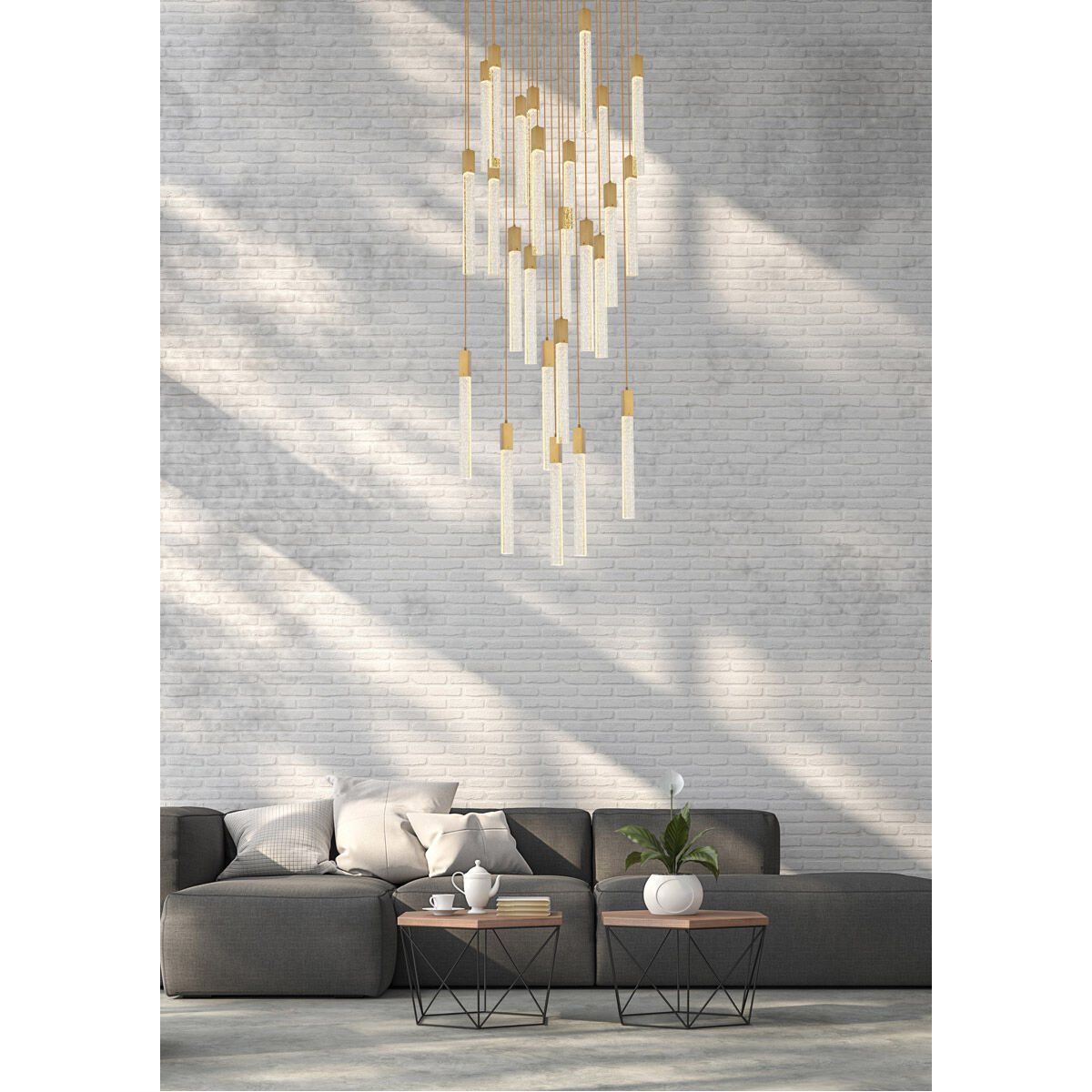 Weston 25 Light 42 inch Satin Gold Pendant Ceiling Light