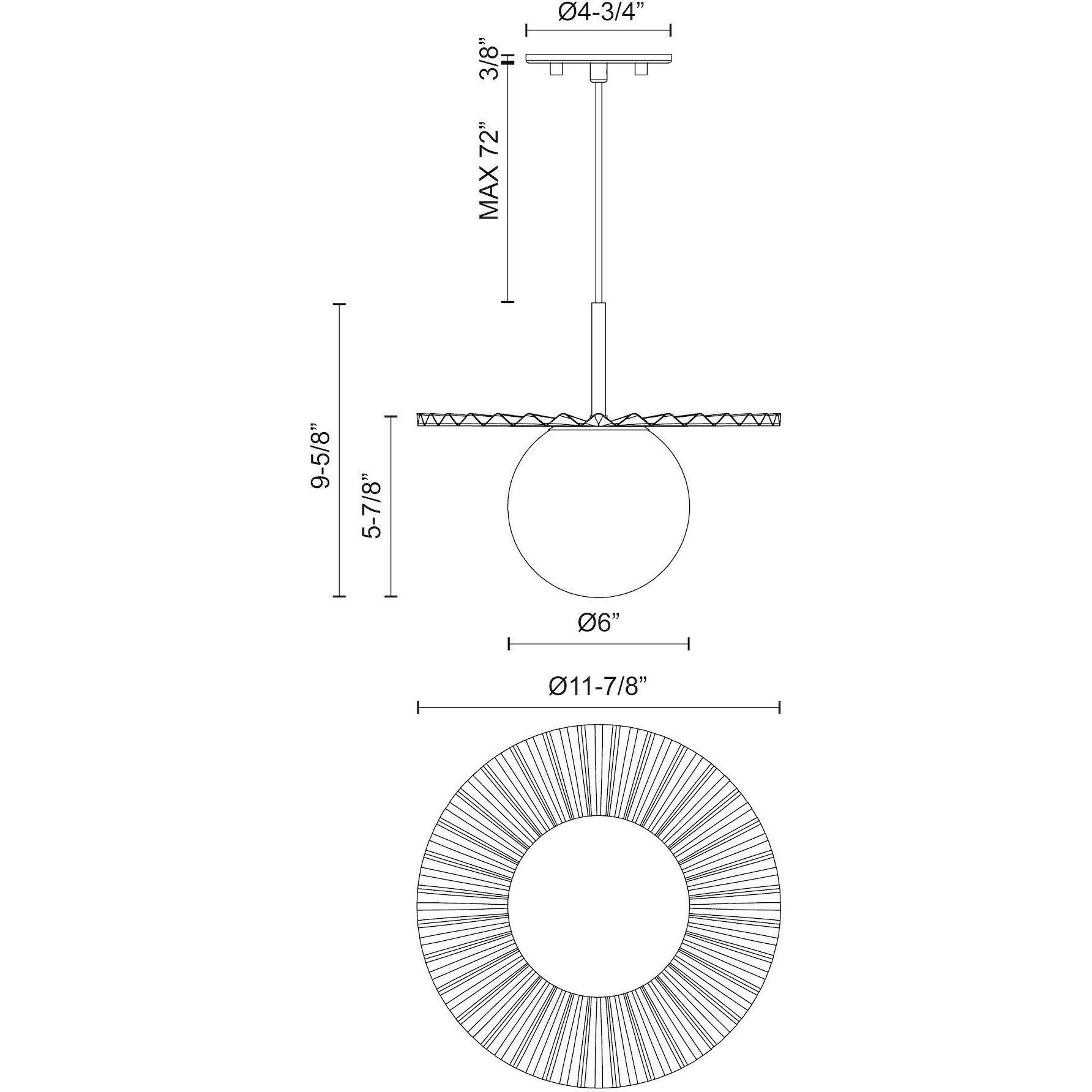 Alora Mood Plume Pendant Ceiling Light in Matte Black