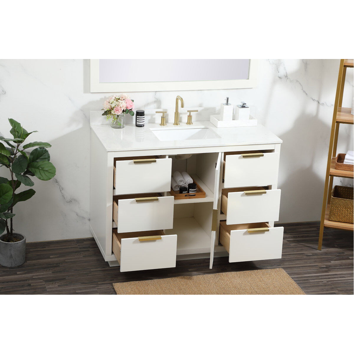 Blake 48 X 22 X 34 inch White Vanity Sink Set