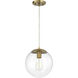 Gaze 1 Light 10 inch Satin Brass Pendant Ceiling Light