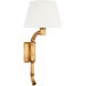 Fisher Weisman Alana LED 12 inch Gilded Plaster Curved Tail Sconce Wall Light