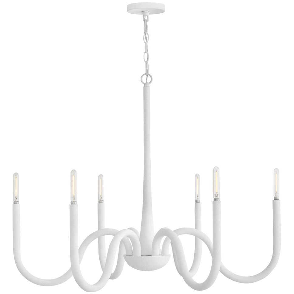 Maris 6 Light 36 inch Textured Plaster Chandelier Ceiling Light