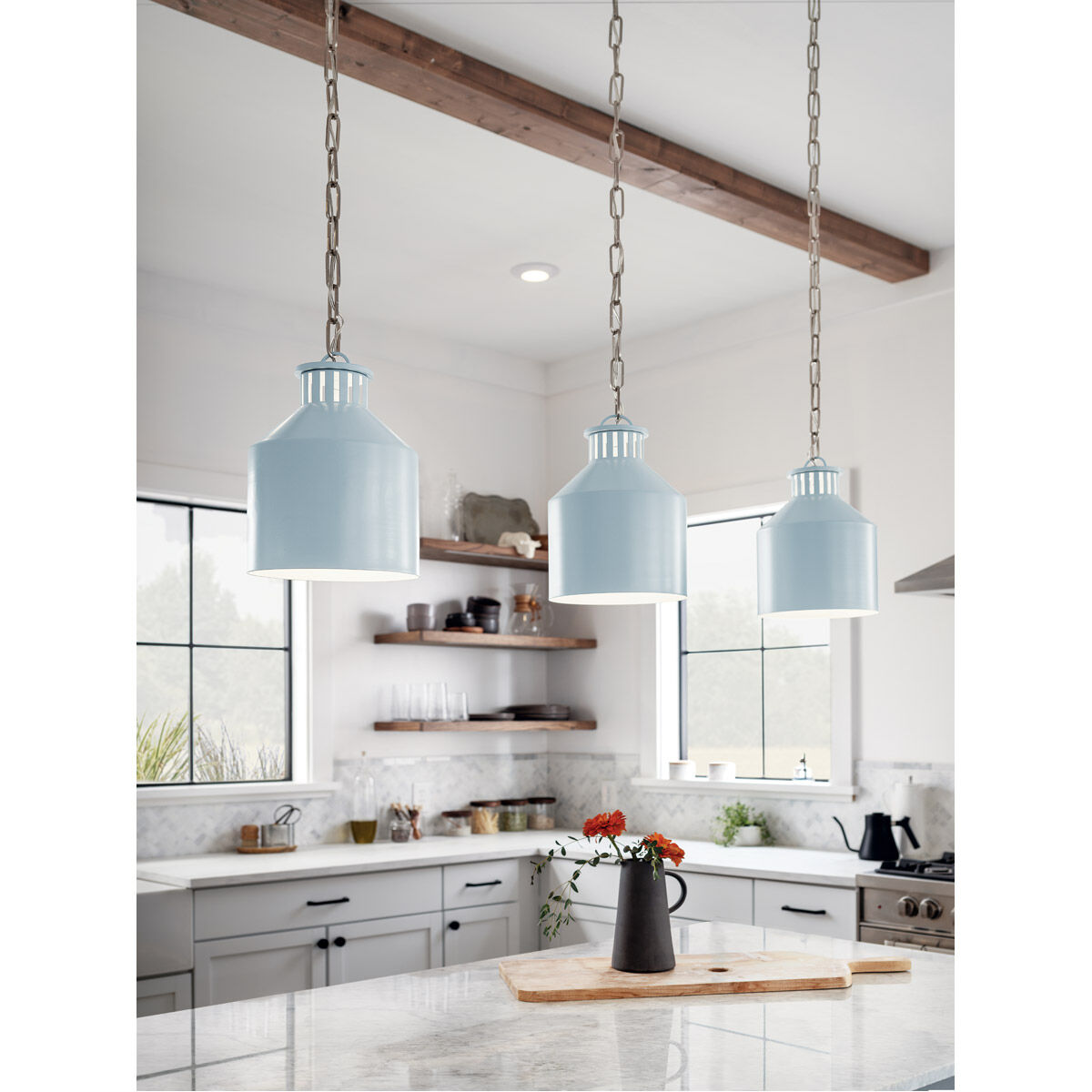 Montauk 1 Light 8.5 inch Light Blue Mini Pendant Ceiling Light