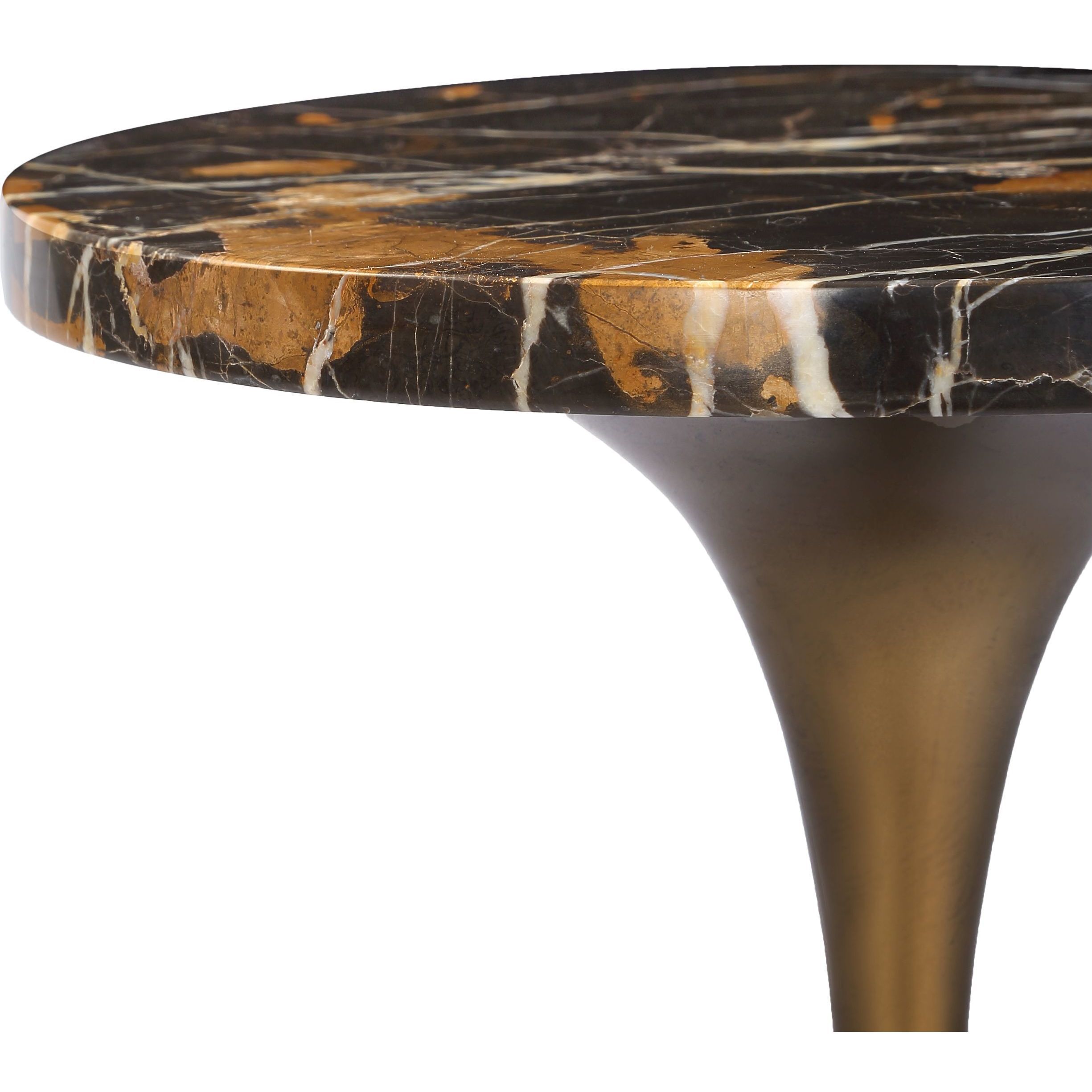 Karnes 23 X 10 inch Bronze and Black Marble Drink Table
