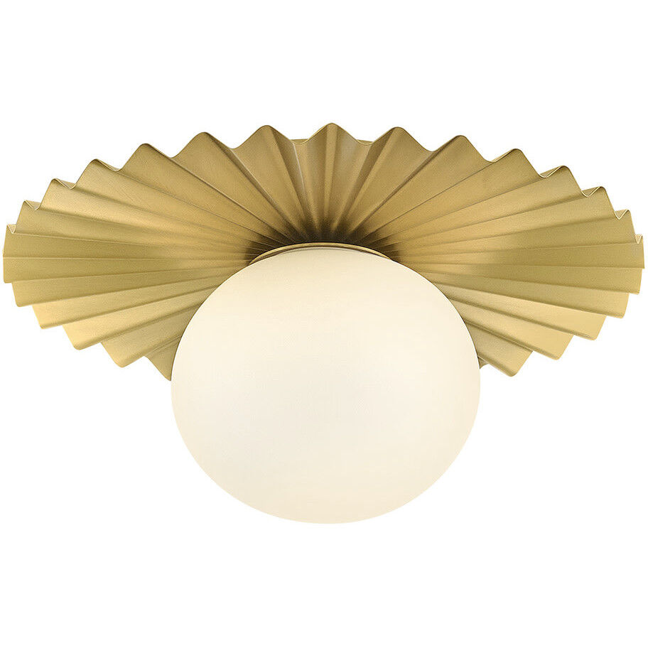 Stevie 1 Light 9.75 inch Lacquered Brass Flush Mount Ceiling Light, Small