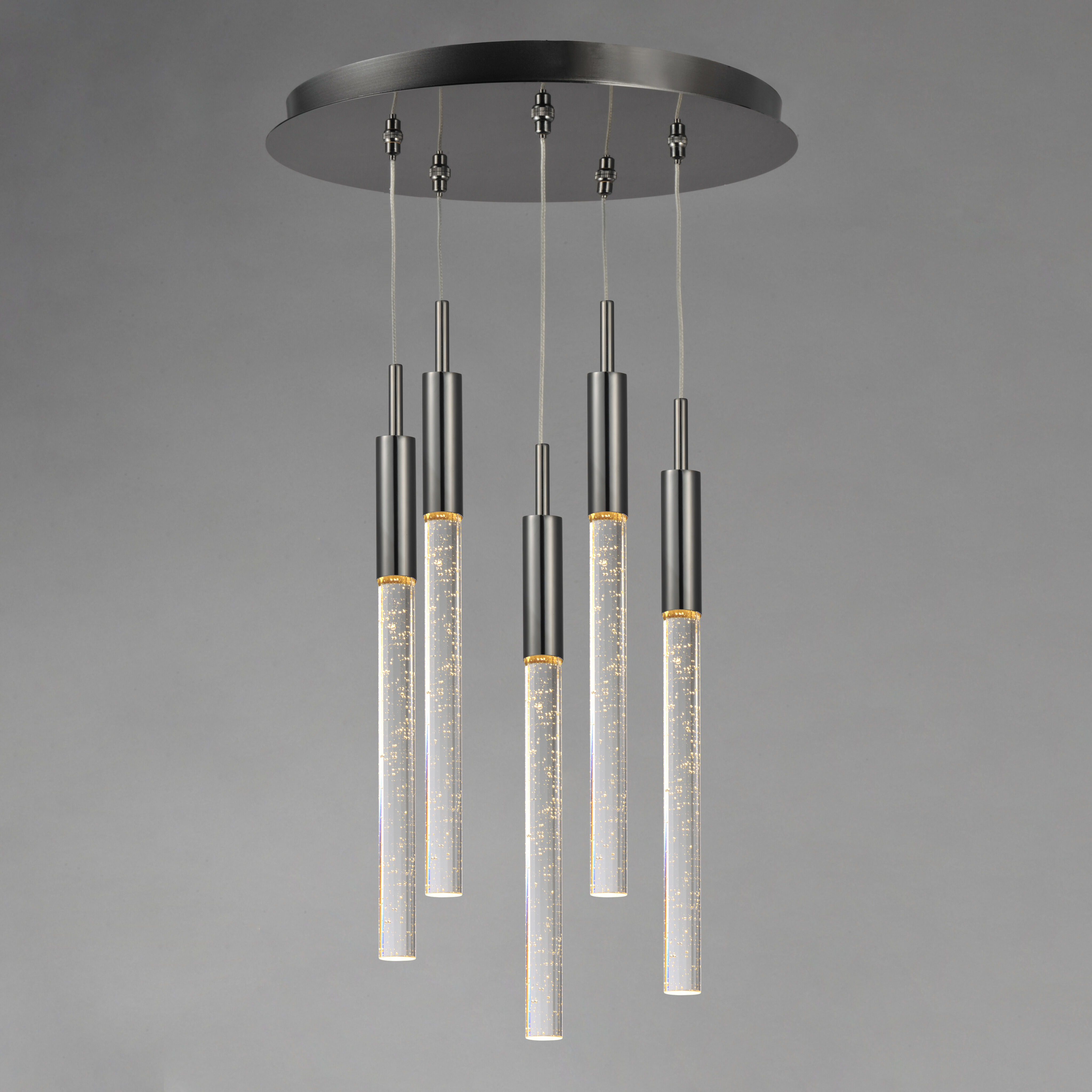 Scepter LED 13 inch Black Chrome Multi-Light Pendant Ceiling Light in Bubble