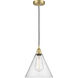 Berkshire 1 Light 12 inch Satin Gold Mini Pendant Ceiling Light