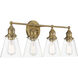 Barwell 4 Light 33 inch Oxidized Aged Brass Bath Vanity Light Wall Light