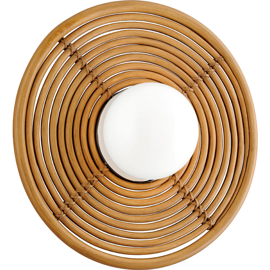 Hula Hoop 1 Light 14 inch Natural Rattan and Stainless Steel Wall Sconce Wall Light